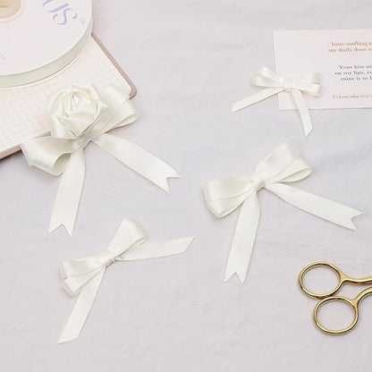 Antique White Satin Ribbon, Double Faced 1/2 Inch X 25 Yards Antique White Ribbon, Premium Satin Ribbon for Gift Wrapping, Crafts, Hair Bow Making, Sewing, Flower Bouquet, Wedding Party Decor