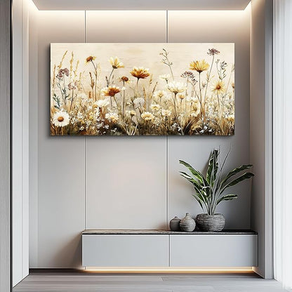 hyidecorart Large Flower Wall Art for Living Room Botanical Farmhouse Wall Decor Nature Abstract Picture for Bedroom Office Elegant Floral Canvas Prints Artwork Home Decorations Ready to Hang 30"X60"