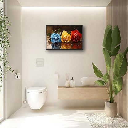 Rose Flowers Large Wall Art Framed Wall Decor for Living Room, Roses Pictures Oversized Canvas Print Painting Modern Extra Large Framed Artwork for Bedroom Office Home Decor 36"x24"