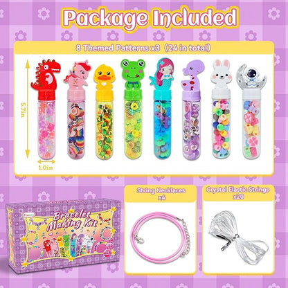 klmars Bracelet Making Party Favors for Kids,24 Bracelet Wands Crafts for Girls Ages 4-8 Years Old,Birthday Goodie Bags Christmas Gifts Classroom Prizes for Kids