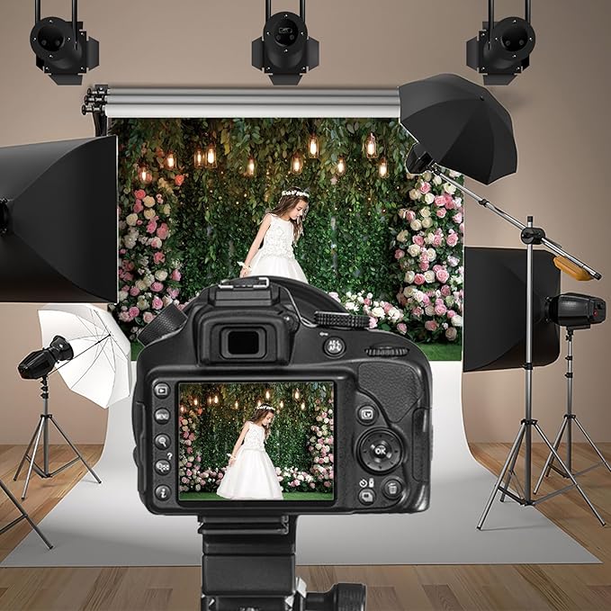 Baocicco Green Floral Wall Backdrops 7x5ft Outdoor Outside Wedding Background Bridal Shower Bride to Be Party Decorations Kids Adults Portraits Birthday Anniversary Banner Backdrop Photo Props