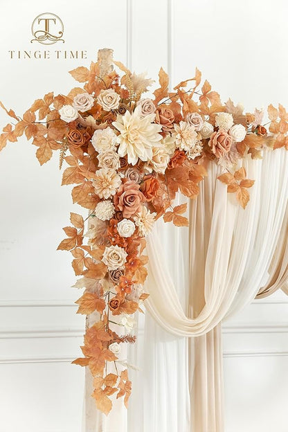 TINGE TIME Artificial Arch Flowers Kit Pack of 5, Wedding Decorations for Reception with Hanging Flowers, Wedding Arch Silk Floral Arrangements Ceremony Backdrop Bridal Shower Outdoor Party Decor