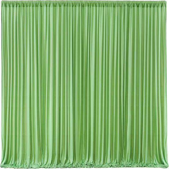Sage Green Backdrop Curtain 6 Panels-Wrinkle-Free Green Curtains Polyester Photography Drapes for Baby Shower Birthday Party Photo Background Backdrop Stand- 24 X10FT (Sage Green)