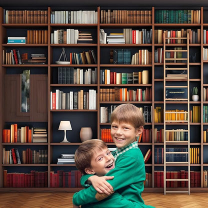 Bookshelf Photography Background School Library Bookcase Backdrop Conference Online Office Backgrounds Webcam Zoom Meeting Decor Backdrops Portrait Photo Video Studio Office Decor 8x6ft