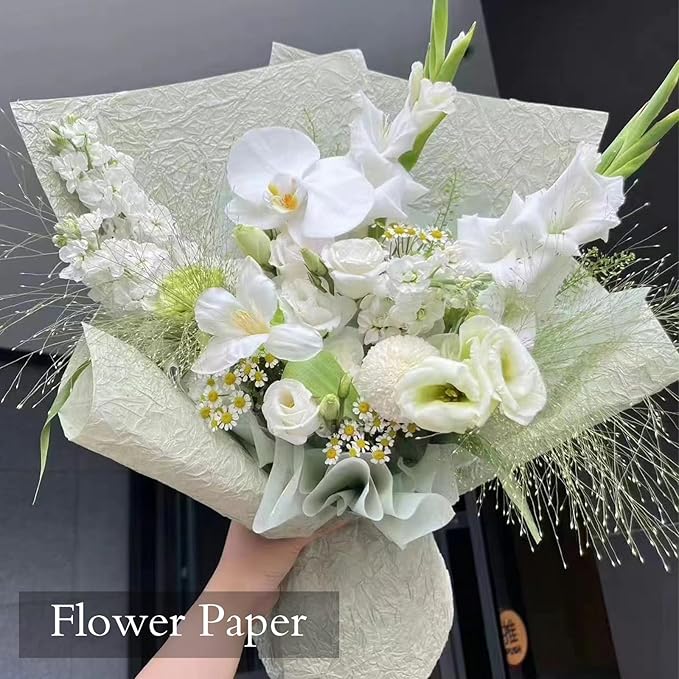LLBWKC 20 Sheets Flower Wrapping Papers, Korean Cotton Wrapping Flower Paper, Non-Woven Floral Wrapping Paper, Waterproof Flower Bouquet Wrapping Papers for Florist Supplies, Gift Packaging 23x23 in