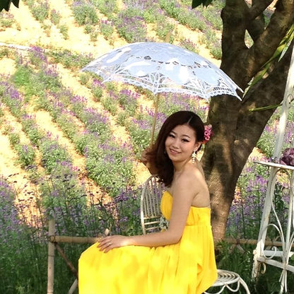 Handmade Black Lace Parasol Umbrella Wedding Bridal 30 Inch Adult Size