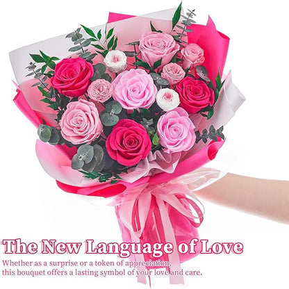 Flowers for Delivery Prime Forever Flowers Preserved Roses Bouquets Purple Flower Birthday Gifts for Women Valentine's Day Mothers Day Graduation