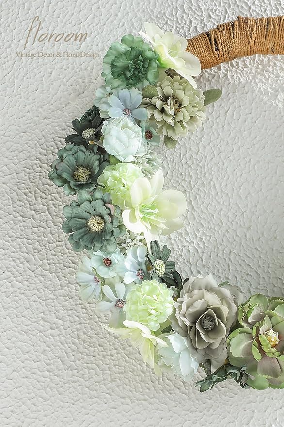 Floroom Mini Artificial Flower Heads Sage & Olive Green Fake Peony Daisy Rose Multicolor Small Faux Silk Flower Heads for Cake Craft Garland Wedding Party Graduation Cap DIY Home Decoration, 0.8"-3.6"