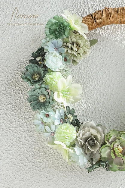 Floroom Mini Artificial Flower Heads Sage & Olive Green Fake Peony Daisy Rose Multicolor Small Faux Silk Flower Heads for Cake Craft Garland Wedding Party Graduation Cap DIY Home Decoration, 0.8"-3.6"