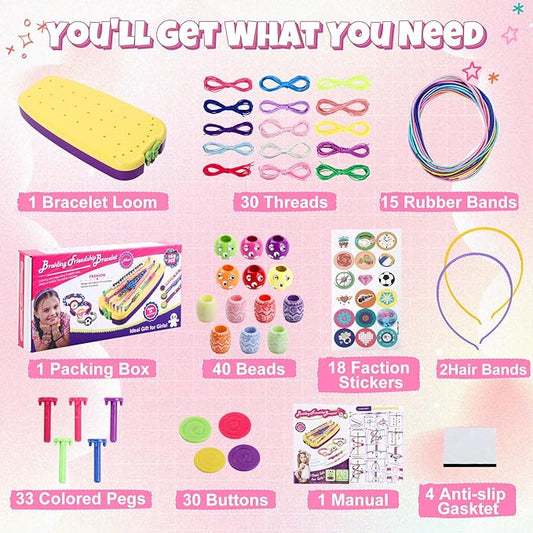Bracelet Making Kit for Girls 6-12, Friendship Bracelet Beads Elastic String DIY Arts & Crafts Bulk Toy Set, Jewelry Maker Tool, Popular Christmas Birthday Gifts for Kids Ages 7 8 9 10 11 (169PCS)