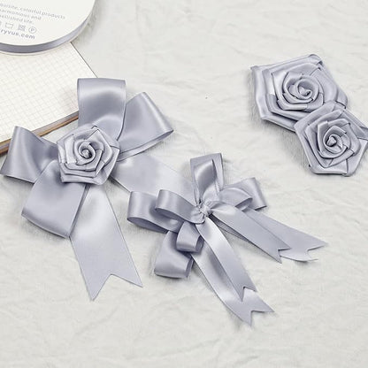 Gray Satin Ribbon, Double Faced 1 Inch X 50 Yards Gray Ribbon, Premium Satin Ribbon for Gift Wrapping, Crafts, Hair Bow Making, Sewing, Flower Bouquet, Wedding Party Decor