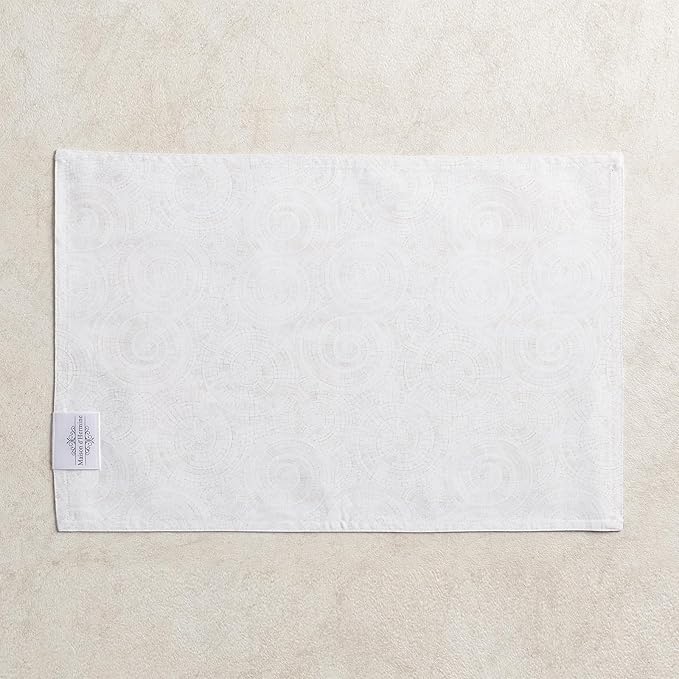 Maison d' Hermine Placemats 100% Combed Cotton Premium Set of 4 Dinner Placemat, Decorative Washable Cloth Placemat, Dining, Buffet Parties & Camping - Mosaic (13"x19")