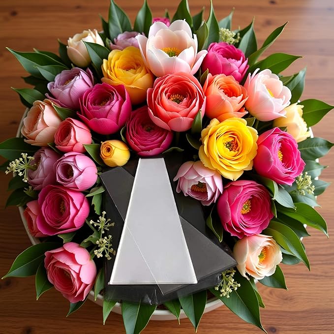 Myuiao 100 Pcs Clear Flower Bouquet Sleeves, Transparent Cellophane Bags for Valentine's Day Gifts, Wedding Floral Packaging, Rose Protectors, Food-Grade Plastic Wrap, Bulk Party Decorations (6x10in)