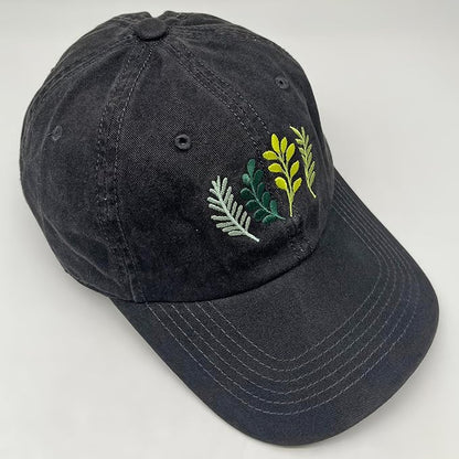 Cute Flower Hat, Elegant Floral Embroidered Adjustable Baseball Cap for Men Women, Gifts for Flower Lovers, Black