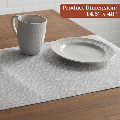 Maison d' Hermine Table Runner 100% Cotton Single Layer Table Runners 48 inches Long for Thanksgiving Christmas Decorations Home Kitchen Dining Party Wedding (Cozy Christmas, 14.5" x 48")