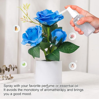 Blue Rose Lamp for Womens Gifts, Flower Night Light for Relaxation and Serenity, Womens Her Mom Wife Girlfriend Friends for Valentines Christmas Day Anniversary Birthday Gifts (Blue)