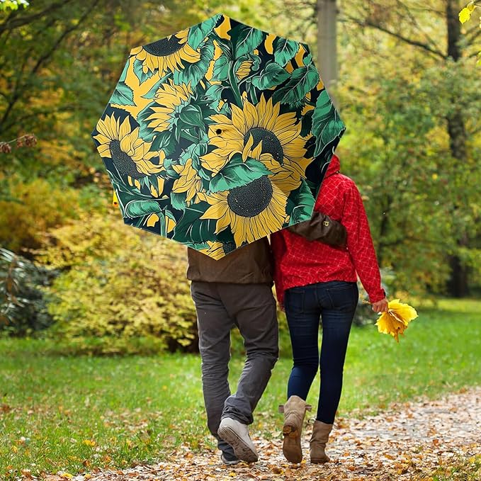 Small Compact Travel Automatic Folding Umbrella for Women, Portable Lightweight, Rain, Wind, UV Sun Shade