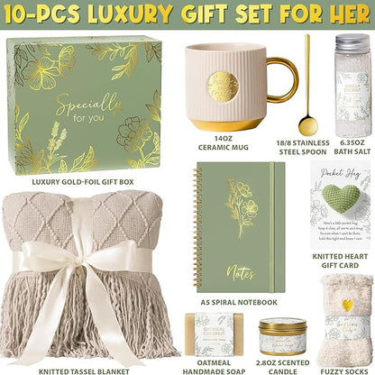 Self Care Gifts for Women Get Well Soon Gift Baskets, Unique Christmas Birthday Gifts for Women Spa Care Package, Sympathy Inspirational Thinking of You Gift Set for Mom Sister Friend Wife Girlfriend