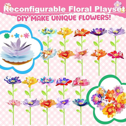 DIY Flower Accessories Set, DIY Art & Craft Kits Toys for Kids Girls, Gift for 4 5 6 7 8 Year Old Toddler Girl, Educational Activity Preschool Birthday Christmas Gifts, Suitable for All Flower Toys