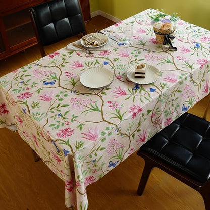 Square Table Cloth,100% Waterproof Tablecloth Oil Proof Spill Proof Vinyl Table Cloth, Wipe Clean Plastic Table Cover for Dining, Camping, Indoor and Outdoor 54" x 54",Pink