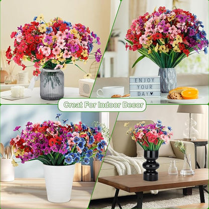 20 Bundles Artificial Flowers for Outdoors or Indoor Garden Home Decoration,No Fade Fake Flowers Faux Plants for Decoration Hanging Planters,Porch Window Box Garden Wedding Farmhouse Fake Plants