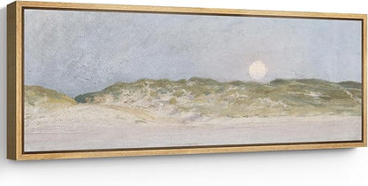 SIGNFORD Large Framed Canvas Print Wall Art Serene Landscape Moonrise Over Hills Illustrations Modern Art Relax/Calm Warm for Living Room, Bedroom, Office - 60"x20"