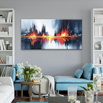 Black Abstract Wall Art Bedroom Wall Art For Living Room Canvas Wall Art Decor Red Gold Abstract Wall Decor Painting Prints For Kitchen Office Home Decoration 24" X 48" Ready To Hang