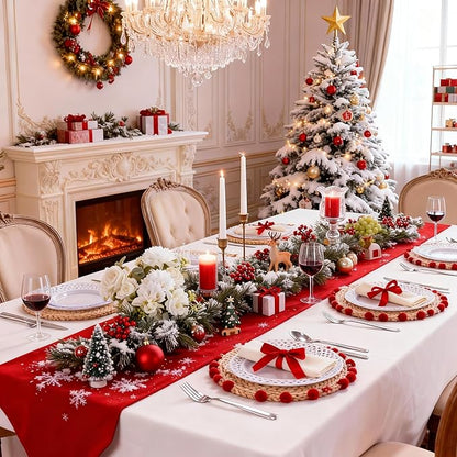 COLOSUS 60Pcs White Plastic Plates, Fancy White disposable Plates,Nice Scallop plates,Heavy Duty Lace Hollowed Out Plates include 30 Dinner Plate 10” and 30 Salad/Dessert Plate 7.5”for Christmas