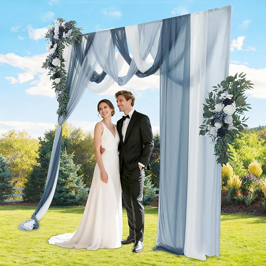 Artificial Wedding Arch Flowers Kit (Pack of 5),2pcs Artificial Hanging Flower Arch Decor,for Wedding Ceremony Arbor Reception Backdrop Rose Floral Party Outdoor Decoration Blue