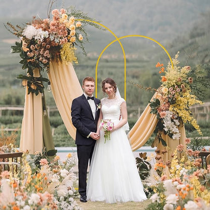 Wokceer Wedding Arch Backdrop Stand 7.2FT, 6.6FT White Metal Arch Stand Set of 2 for Birthday Party Wedding Ceremony Baby Shower Graduation Decoration
