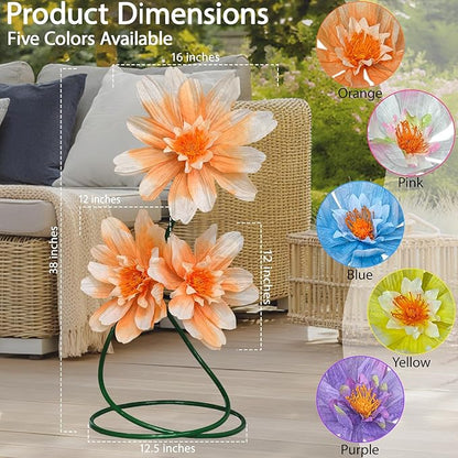 3 Pcs Giant Daisy Fake Flowers for Decoration,37.8" Large Faux Daisy Flower with Stand for Home Decor Garden,Hotel,Office,Photography Props,Wedding,Art Gallery,Shop Window Display(Orange)