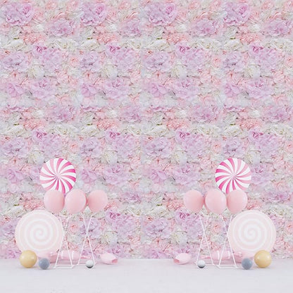 LOYALHEARTDY Artificial Flower Wall Panels 12 Pack of 16 x 24" Flower Wall Mat Faux Rose Flower Backdrop Panels for Backdrop Wedding Wall Decorations Light Pink