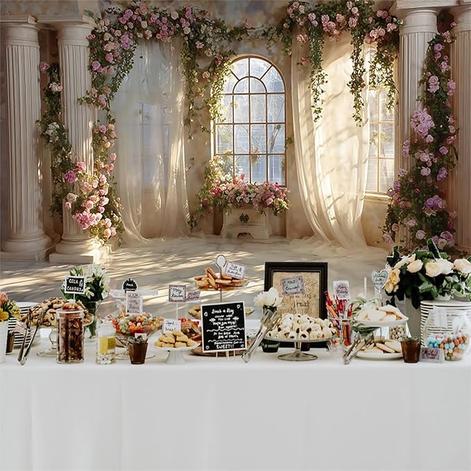 Baocicco Fantasy Castle Backdrops for Wedding 8x6.5ft Princess Boudoir House Backdrop Windowsills Roman Column Photography Background Bridal Shower Baby Shower Birthday Banner Backdrop
