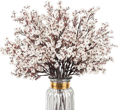 Babys Breath Artificial Flowers, 8 Bundles White Real Touch Fake Flowers Silk Flowers Bulk for Vase Home Office Wedding Spring Indoor Outdoor Centerpiece Table Party Decorations