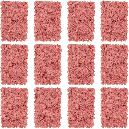 BLOSMON Flower Wall Panel Backdrop Decor: 12 Pcs 24 x 16 inches Dusty Pink Artificial Floral Backdrop for Wedding Party Baby Bridal Shower - Fake Silk Hydrangea Wall Decoration