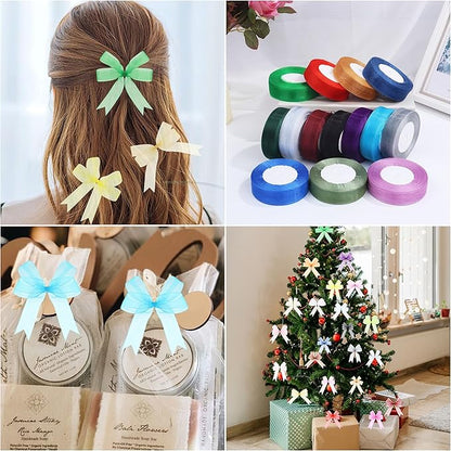 3/4 Inch x 50 Yards Sheer Organza Ribbon Chiffon Ribbon for Gift Wedding Flower Bouquet Wrapping Decorations Crafts (Gold)