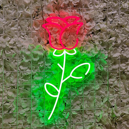 Flower Neon Sign Rose Sign Light,LED Neon Light for Wall Decor Flowers Shaped Light up Sign for Bedroom, Christmas, Shop, Teen Room, Dormitory Beautiful For Her,SIGNVIA,Size:45cm
