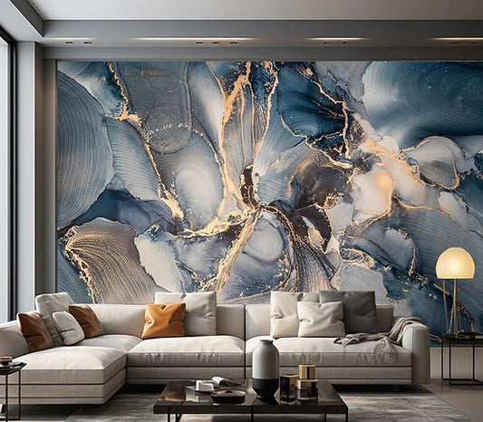 Cliouar-Shining Golden Texture imitating Marble Cutting Peel and Stick 137" x 102"