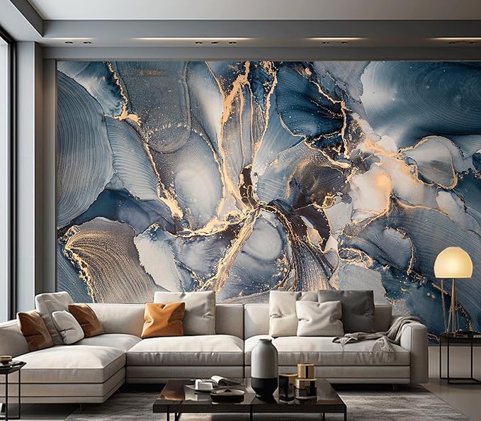 Cliouar-Shining Golden Texture imitating Marble Cutting Peel and Stick 160" x 114"