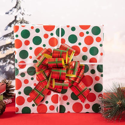 JOYIN 24 PCS Christmas Pull Bows for Gift Wrapping 4.7", Gift Wrap with Ribbon Pull Bows, Easy and Fast Wrapping Accessory for Xmas, Baskets, Wine Bottles, Present, Florist, Bouquet Decoration