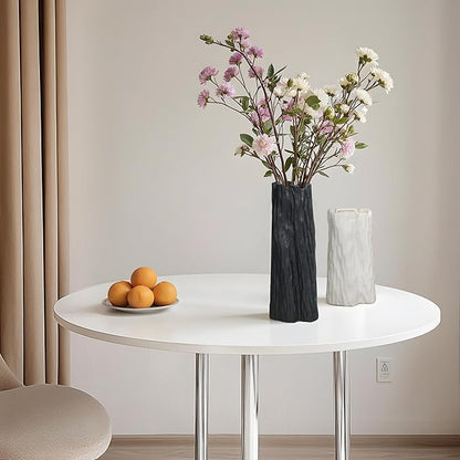 Black Matte Ceramic Vase, Organic Nature Shape, 10.7 Inch Boho Nordic Ins Style Decorative Flowers Vase, Living Room Bedroom Entryway Minimalist Centerpiece Decor, Birthday Gifts for Women