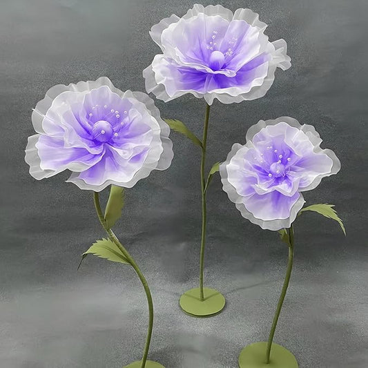 Large EVA Artificial Flower, 5.3ft Giant Flower Backdrop Decorations for Wedding Birthday Christmas Party Photography Mall Shop Window Display Home Decor Props, Purple