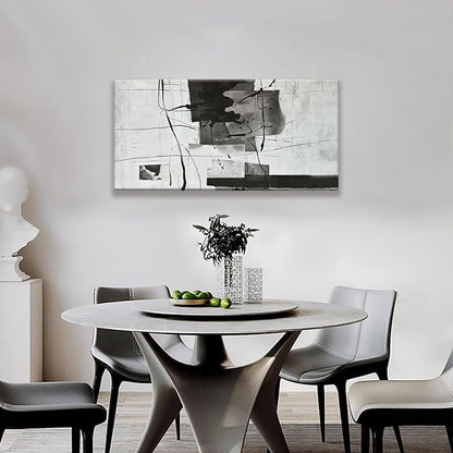 Suconvng Abstract Wall Art Small Size Black And White Wall Art Home Wall Decor Artwork Modern Canvas Art Wall Decor Painting Prints Abstract Art Pictures For Bedroom Office Artwork20 X 40"