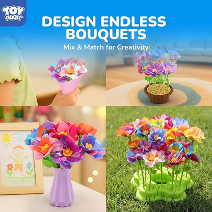 TOY Life Crafts for 3 4 5 6 7 8 Year Old Girls - DIY Fabric Flowers Bouquet Craft Kit for Kids – Art and Craft Kits for Kids Ages 4-8 | Educational Birthday Gifts for 3 4 5 6 7 8 Years Old Girls