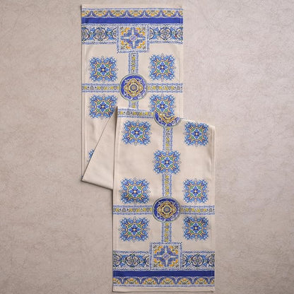 Maison d' Hermine Tablerunners 100% Combed Cotton Premium Table Runner Decorative Table Cover, Home, Kitchen, Dining, Sciacca, Double Layer - (14.5"x108")