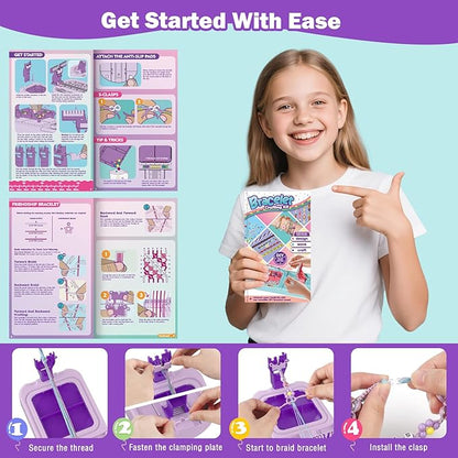 IFLOVE Arts and Crafts for Kids Ages 8-12,Friendship Bracelet Making Kit for Girl,DIY Arts and Crafts Maker for Kids,Jewelry Making Kit Christmas Gifts for Ages 6 7 8 9 10 11 12 Year Old (Purple)