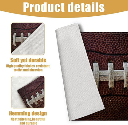 American Football Placemats Set of 6, Sport Ball Lover Linen Place Mat Washable Stain Resistant Table Mats for Farmhouse Kitchen Dining Party Wedding Decor 12x18 Inch