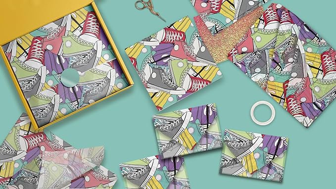 Pro Supply Global Sneakers Printed Tissue Paper for Birthday Party Gift Bags or Boxes and Wrapping - Bulk Decorative Art Tissue Paper for Packaging and Gifting | 24 Sheets 20" x 30"