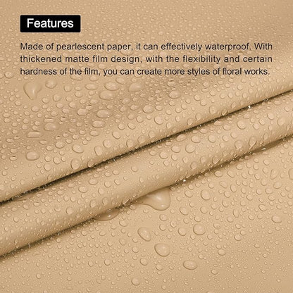 MECCANIXITY Pearlescent Film Flower Wrapping Paper 22.8x22.8 Inch Waterproof for DIY Crafts, Gift/Gift Box Packaging Smoky Orange Pack of 10