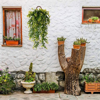 PASYOU Fake Hanging Vines, Artificial Plants Plastic Leaves Faux Vine Greenery Ivy Plant for Indoor Outdoor Garden Office Bathroom Decor Wedding Party Christmas Baskets DIY Decoration Yellow 2 Pack